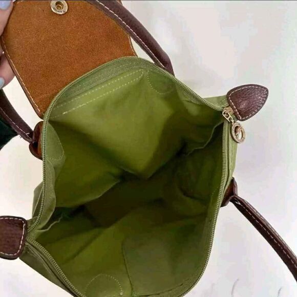 2 Longchamp Le Pliage Handbag Top Handle Tote Canvas Bags (Large + Pouch) Bundle - Picture 5 of 12